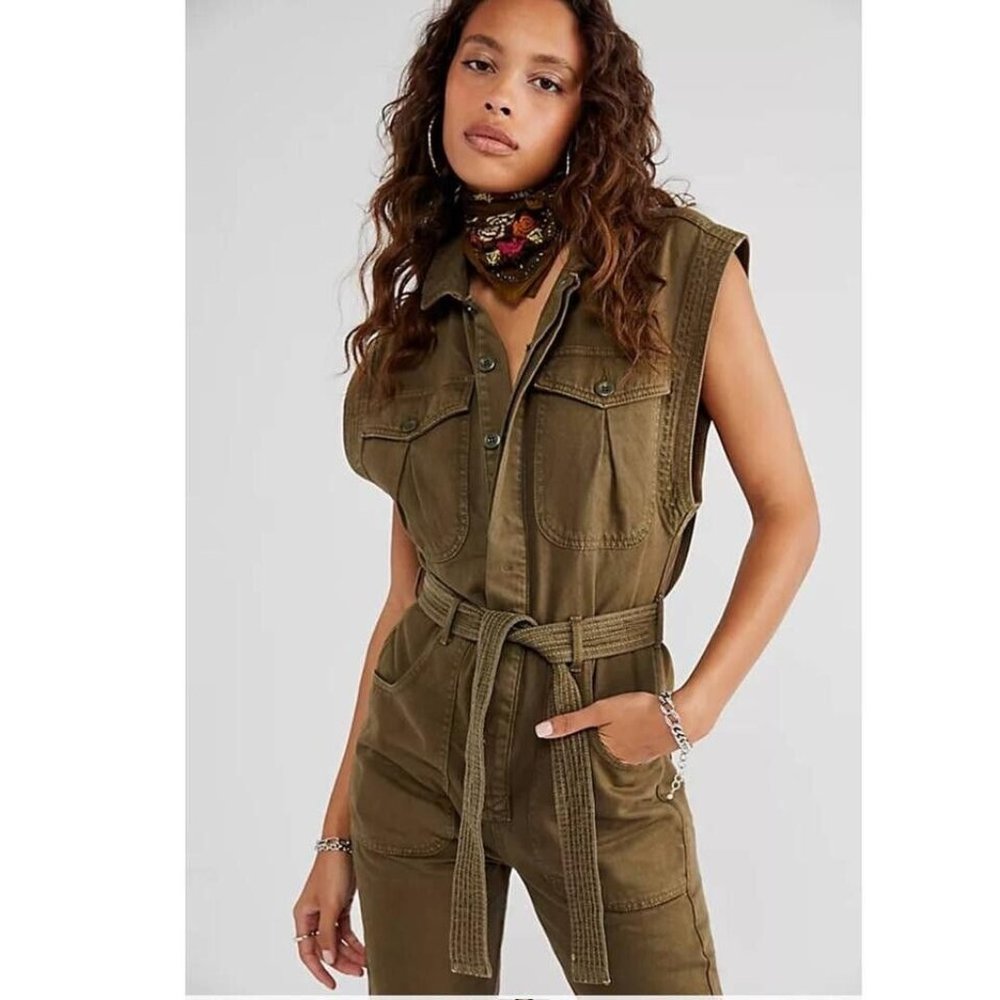 Free People Sydney Army Coveralls-L